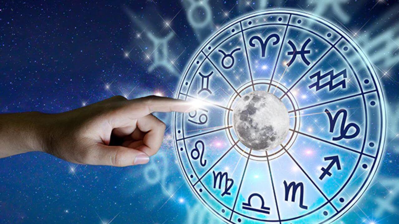 Astrology zodiac wheel showing 12 zodiac signs for daily horoscope predictions