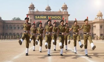 Sainik school students training India